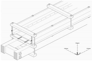 Isometric elevation drawing of a section of a post medieval sluice