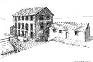 Reconstruction drawing of Melyn Mynach mill
